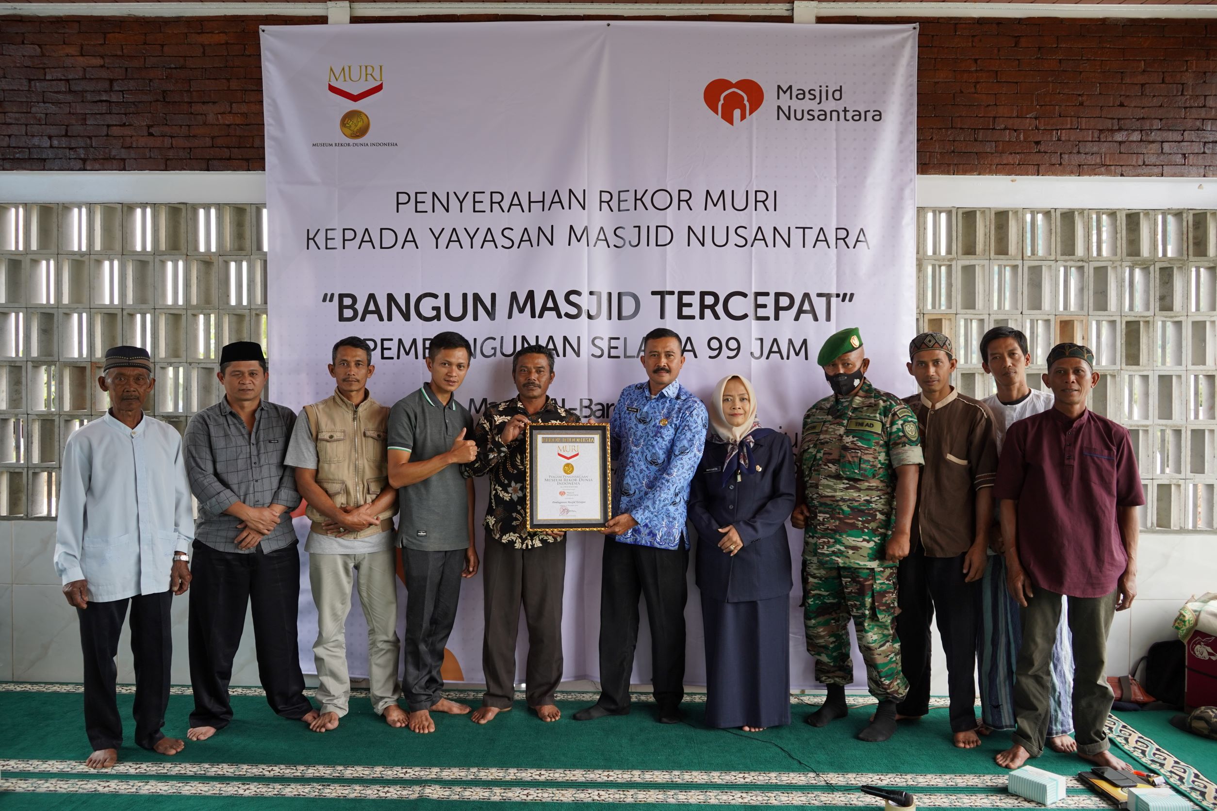 Pembangunan Tercepat, Masjid 99 Jam Pecahkan Rekor MURI